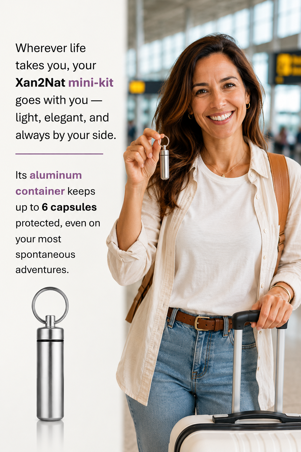 Xan2Nat benefits callouts with woman using Vitality